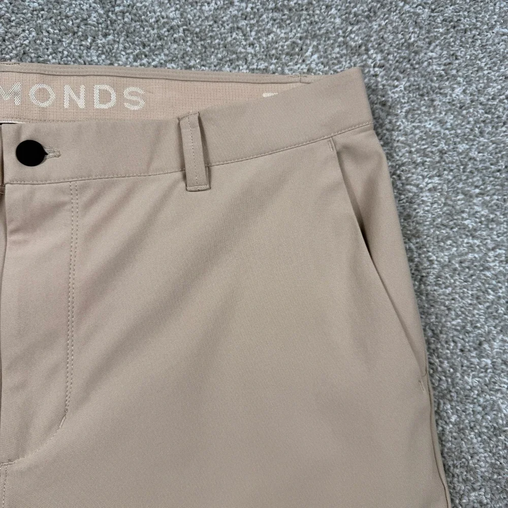7 Diamonds 7 Pocket Chino Athletic Fit Pants Men's 36x30 Tan Stretch Golf Travel